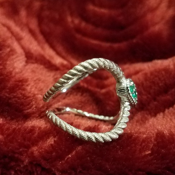 Judith Ripka ~ Chrome Diopside 💚 "X" Factor Ring - Picture 4 of 8